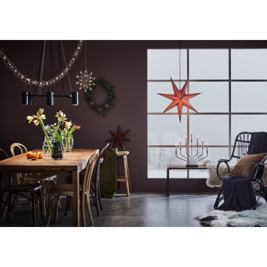 Markslöjd 705808 - Dekoracja bożonarodzeniowa EMBLA 1xE14/25W/230V śr. 75 cm czerwona