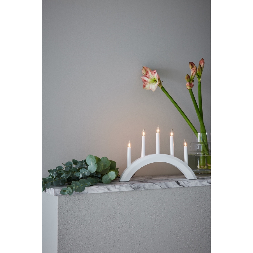 Markslöjd 705952 - Świecznik bożonarodzeniowy AVENTO 5xE10/3W/230V biały
