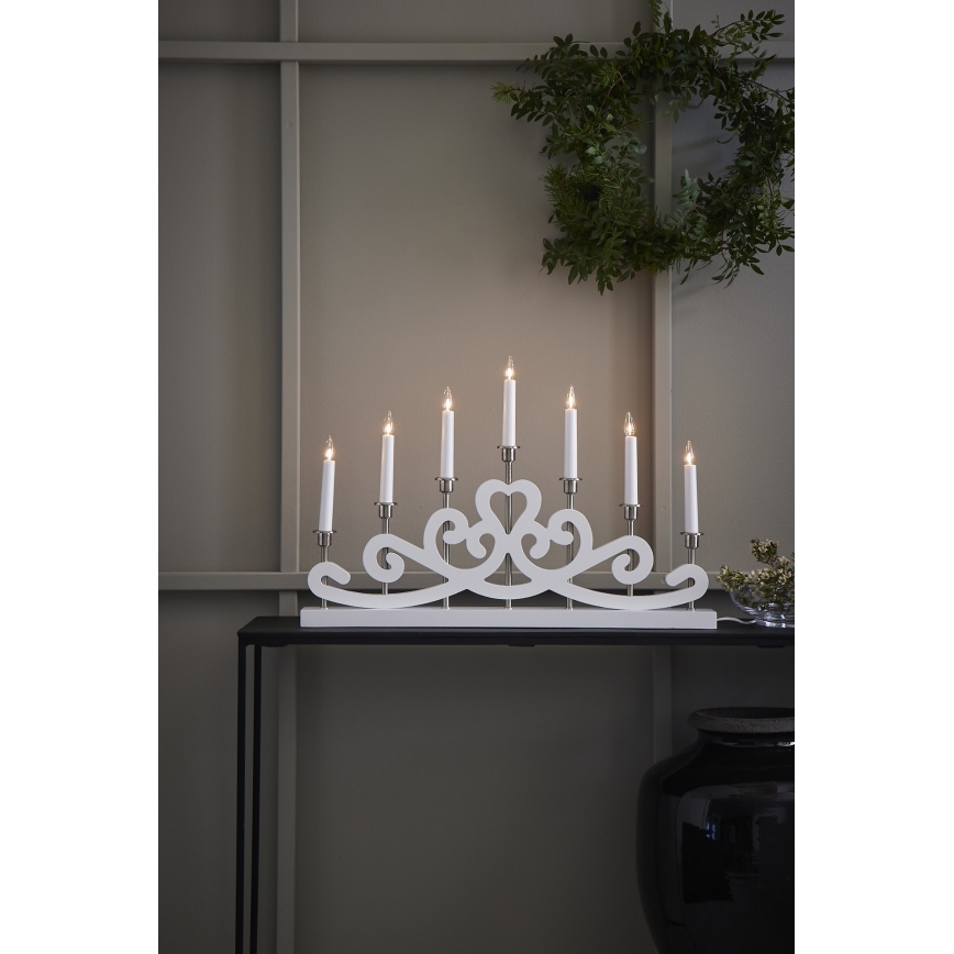 Markslöjd 705965 - Świecznik bożonarodzeniowy NIGHTFALL 7xE10/3W/230V biały