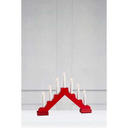 Markslöjd 706050 - LED Świecznik bożonarodzeniowy EVELIN 7xLED/0,06W/6xAA biały