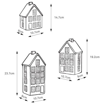 Markslöjd 706348 - Zestaw 3x ściemnialnych ładowalnych dekoracji świątecznych PORTREE LED/0,1W/3,7V 150 mAh + pilot zdalnego sterowania