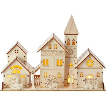 Markslöjd 706447 - LED dekoracja bożonarodzeniowa VILLAGE LED/0,24W/2xAA sklejka