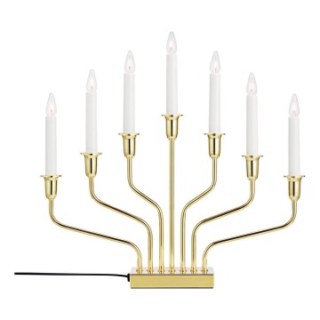 Markslöjd 706561 - Świecznik świąteczny BROSA 7xE10/3W/230V złoty