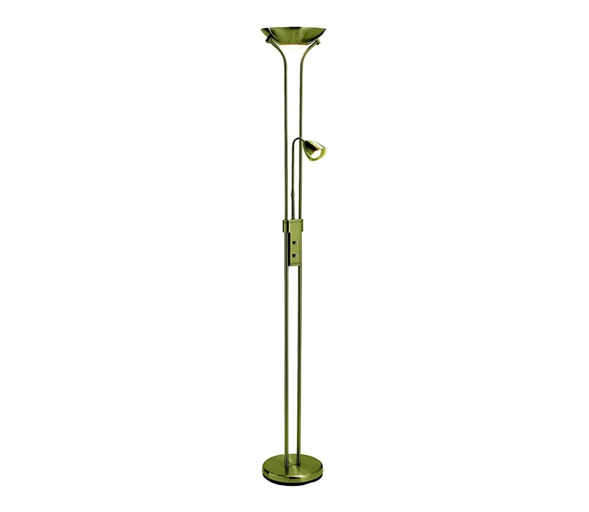Markslöjd - Ściemniana lampa podłogowa DETROIT 1xR7s/300W + 1xGU10/35W/230V mosiądz