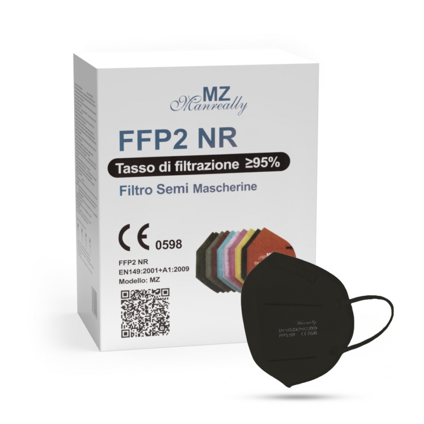 Maska ochronna FFP2 NR CE 0598 czarny 50szt.