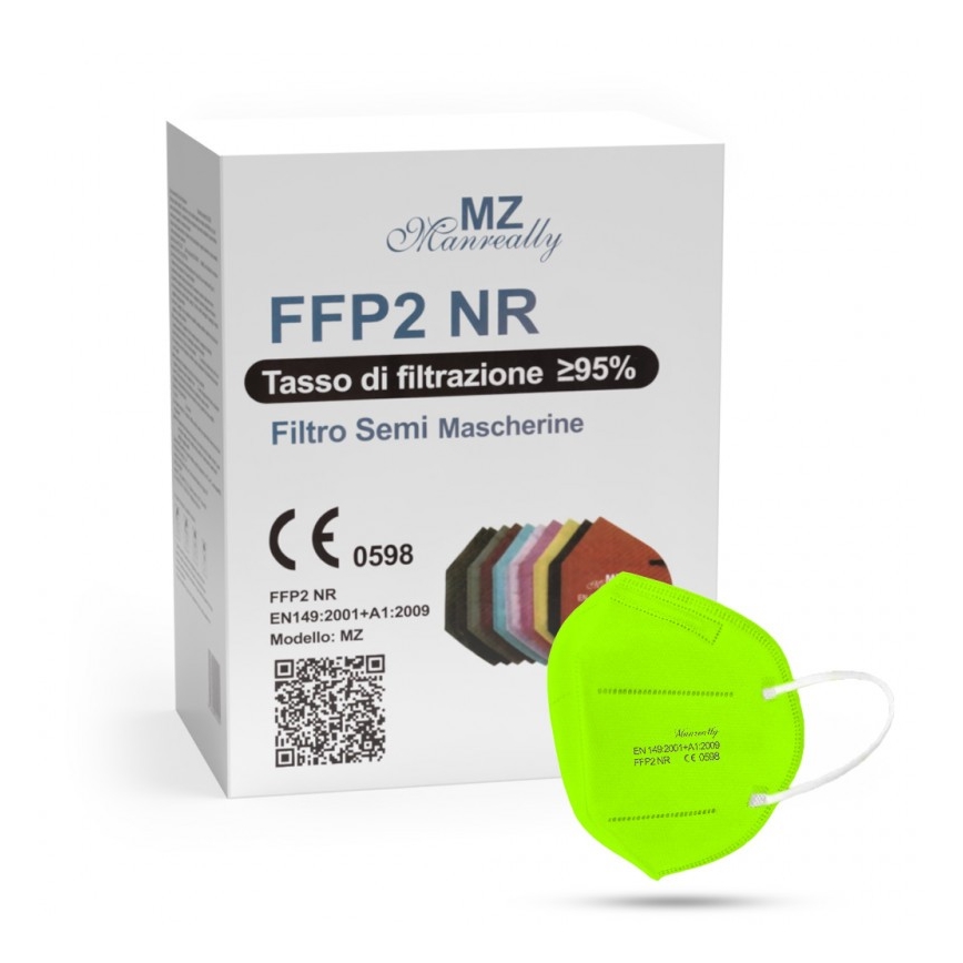 Maska ochronna FFP2 NR CE 0598 limonkowy 50szt.