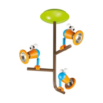 Massive 56313/55/10 - Dziecięca lampa sufitowa BIRDEY 3xGU10/50W/230V