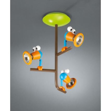 Massive 56313/55/10 - Dziecięca lampa sufitowa BIRDEY 3xGU10/50W/230V