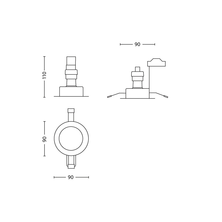 Philips Massive 59333/11/10 - SADA 3x LED Oprawa wpuszczana łazienkowa OPAL 3xGU10/6W + 3xGU10/50W/230V