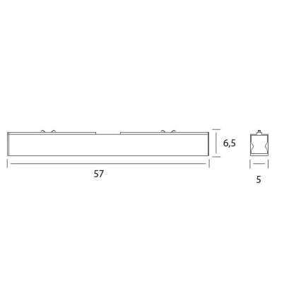 MAXLIGHT C0190 - LED Plafon LINEAR LED/18W/230V 57 cm czarny