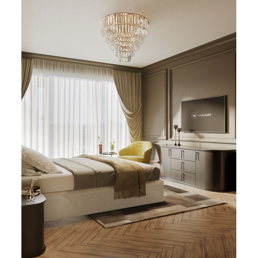 MAXLIGHT C0205 - Plafon MONACO 9xG9/40W/230V śr. 42 cm złoty