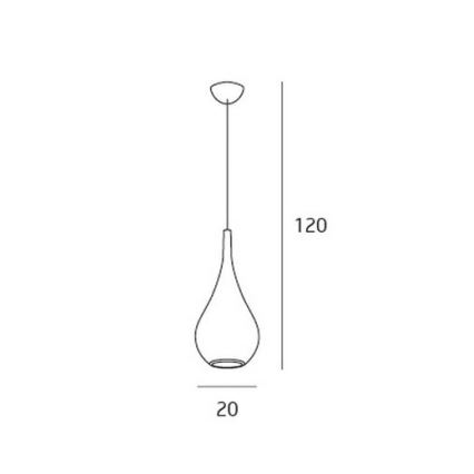 MAXLIGHT P0235 - Żyrandol na lince DROP 1xE27/40W/230V śr. 20 cm biały