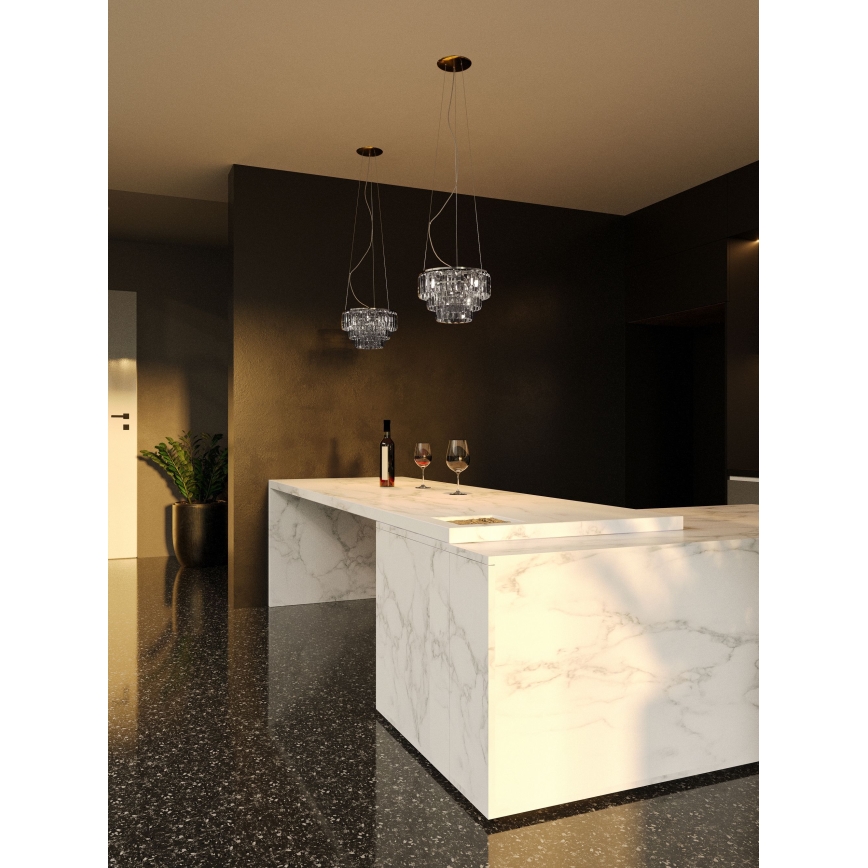 MAXLIGHT P0259 - Żyrandol na lince MONACO 9xG9/40W/230V śr. 42 cm chrom błyszczący