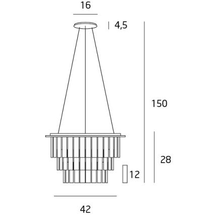 MAXLIGHT P0259 - Żyrandol na lince MONACO 9xG9/40W/230V śr. 42 cm chrom błyszczący