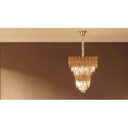 MAXLIGHT P0283 - Żyrandol na łańcuchu VOGUE 16xE14/40W/230V śr. 60 cm złoty