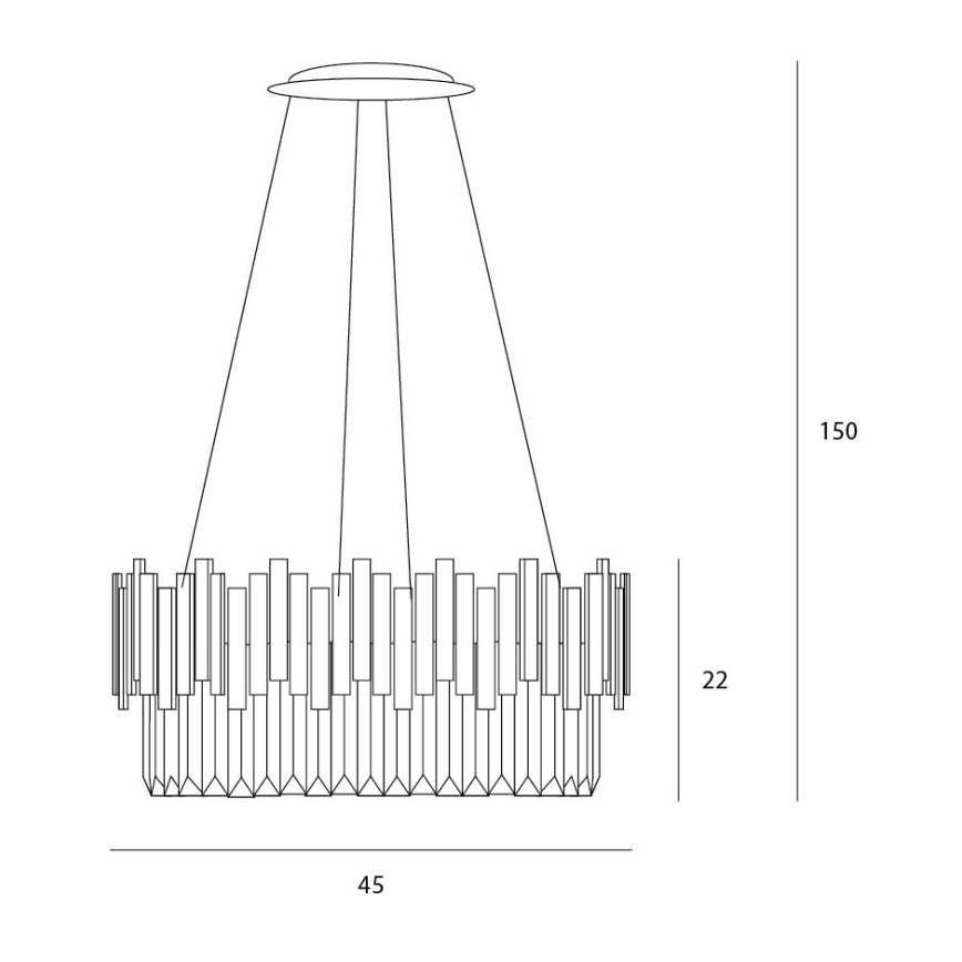 MAXLIGHT P0368 - Żyrandol na lince TREND 8xE14/40W/230V śr. 45 cm złoty