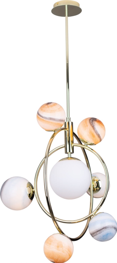MAXLIGHT P0378 - Żyrandol na drążku COSMOS 7xG9/40W/230V złoty