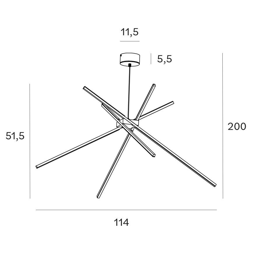 MAXLIGHT P0412 - LED Żyrandol na lince SPIDER LED/33W/230V czarny
