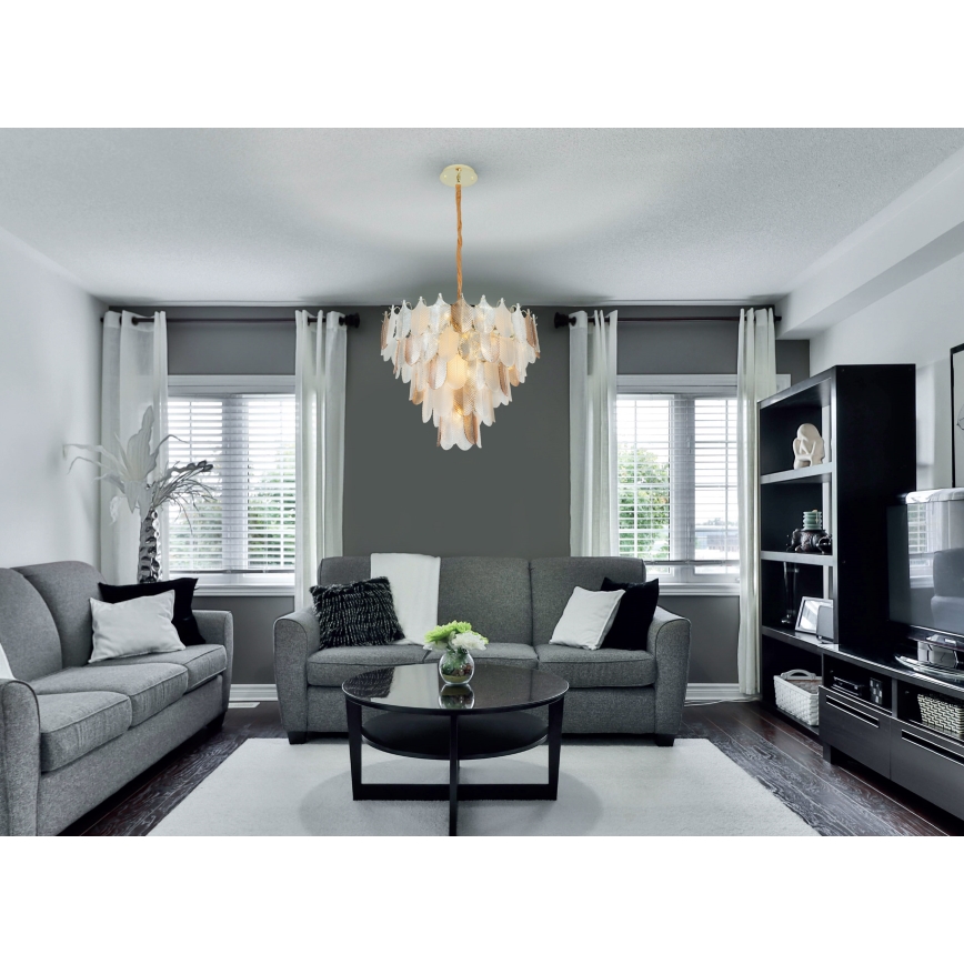 MAXLIGHT P0417 - Żyrandol na łańcuchu ARWENA 7xE14/40W/230V śr. 50 cm złoty