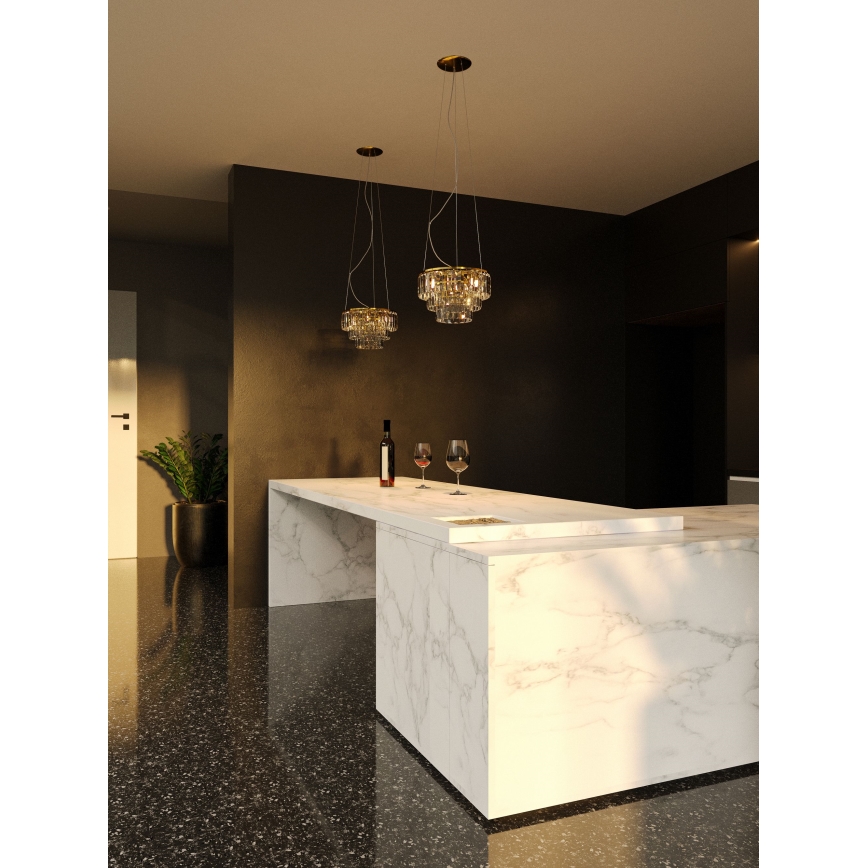 MAXLIGHT P0423 - Żyrandol na lince MONACO 9xG9/40W/230V śr. 42 cm złoty