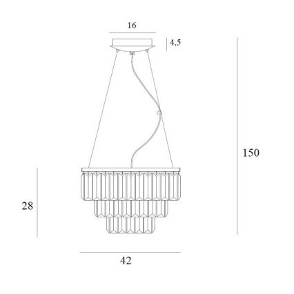 MAXLIGHT P0423 - Żyrandol na lince MONACO 9xG9/40W/230V śr. 42 cm złoty