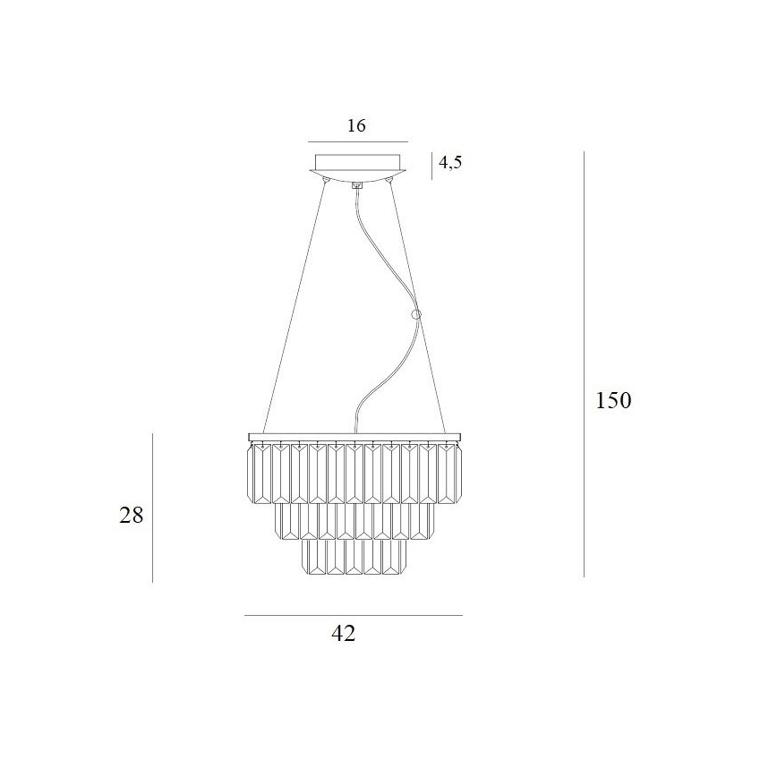 MAXLIGHT P0423 - Żyrandol na lince MONACO 9xG9/40W/230V śr. 42 cm złoty