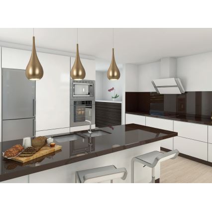 MAXLIGHT P0436 - Żyrandol na lince DROP 1xE27/40W/230V śr. 20 cm złoty