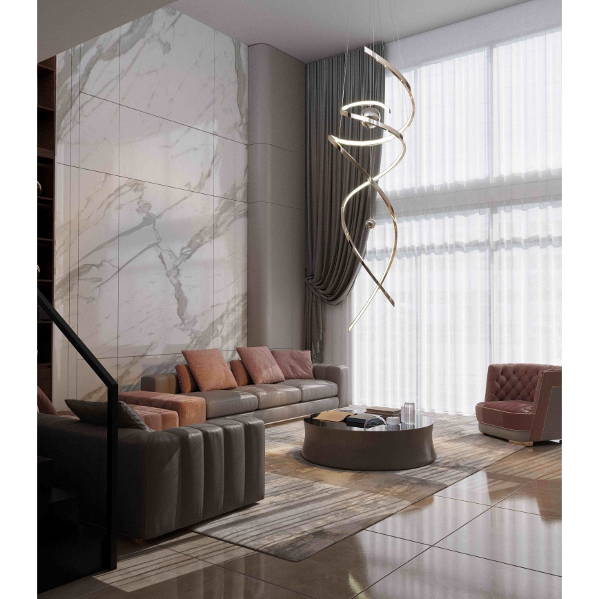 MAXLIGHT P0482D - LED Żyrandol ściemnialny na lince RITZ LED/100W/230V śr. 60 cm CRI 90 chrom błyszczący