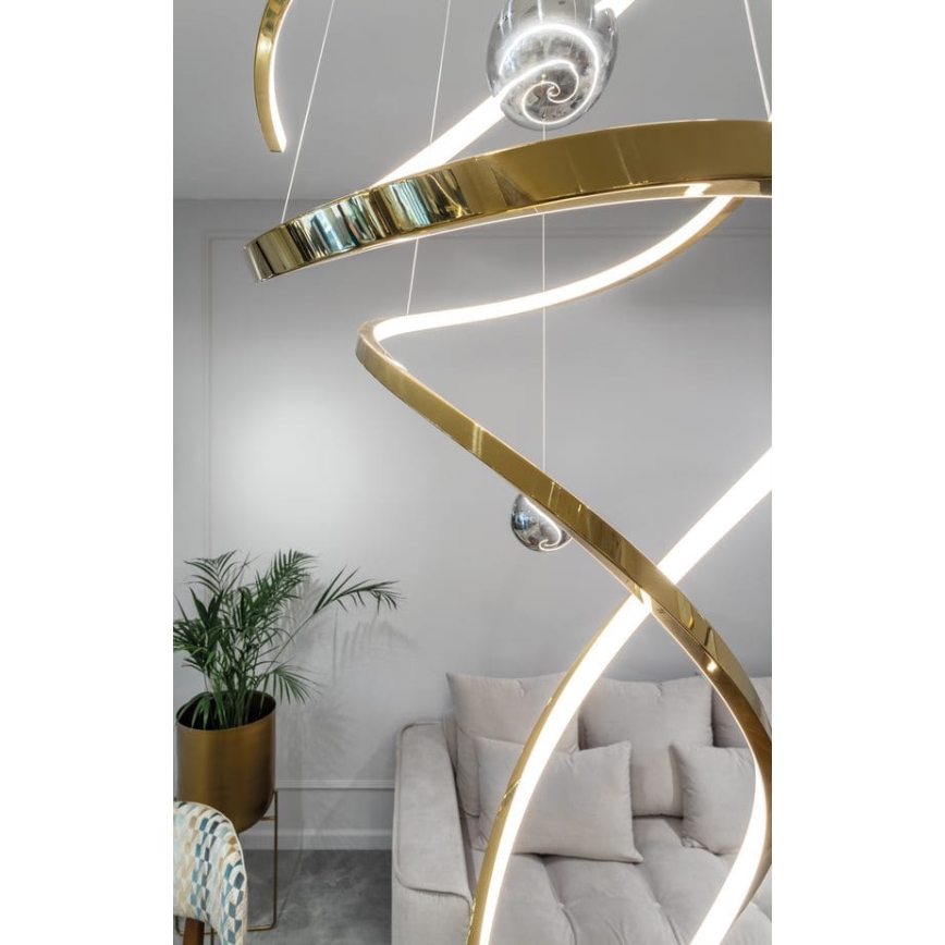 MAXLIGHT P0483D - LED Żyrandol ściemnialny na lince RITZ LED/100W/230V śr. 60 cm CRI 90 mosiądz