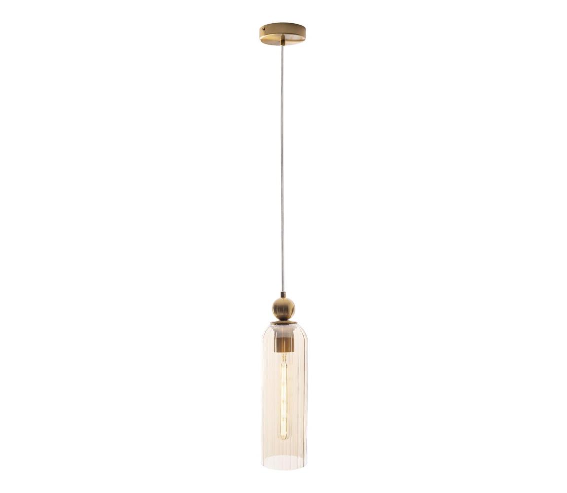 MAXLIGHT P0510 - Żyrandol na lince CAMPANILA 1xE27/40W/230V śr. 10 cm mosiądz/beżowy
