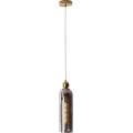 MAXLIGHT P0511 - Żyrandol na lince CAMPANILA 1xE27/40W/230V śr. 10 cm mosiądz/szary