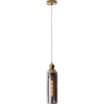 MAXLIGHT P0511 - Żyrandol na lince CAMPANILA 1xE27/40W/230V śr. 10 cm mosiądz/szary