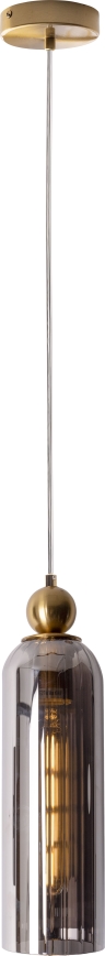 MAXLIGHT P0511 - Żyrandol na lince CAMPANILA 1xE27/40W/230V śr. 10 cm mosiądz/szary