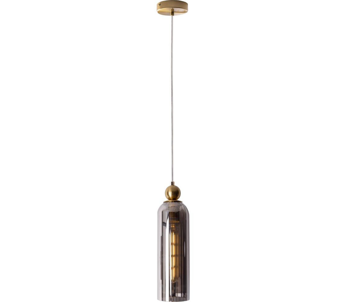 MAXLIGHT P0511 - Żyrandol na lince CAMPANILA 1xE27/40W/230V śr. 10 cm mosiądz/szary