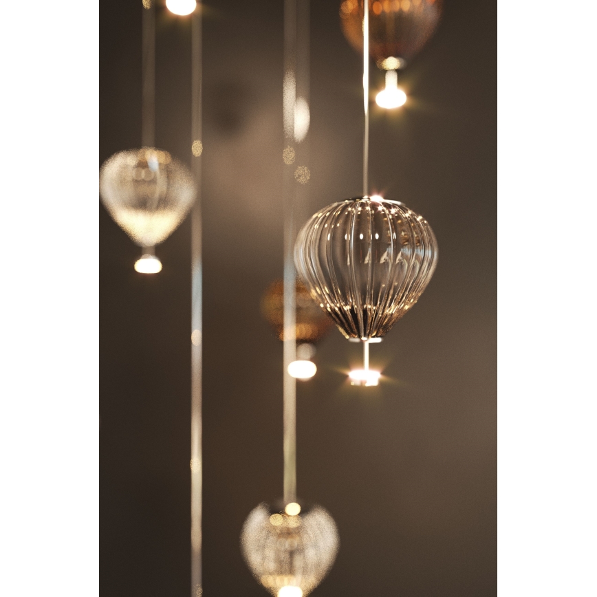MAXLIGHT P0527 - LED Żyrandol na lince PALLONCINI 2xLED/3W/230V śr. 12 cm przezroczysty