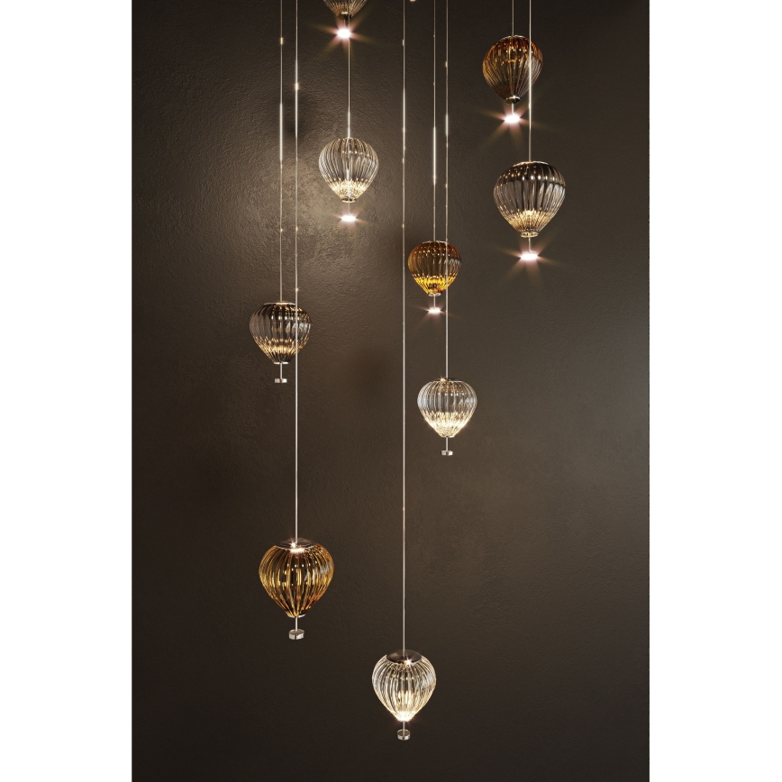 MAXLIGHT P0527 - LED Żyrandol na lince PALLONCINI 2xLED/3W/230V śr. 12 cm przezroczysty