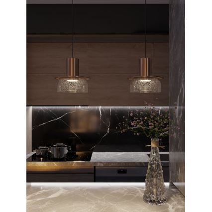 MAXLIGHT P0530 - LED Żyrandol na lince SIGNATURE LED/8W/230V śr. 15 cm mosiądz/przezroczysty
