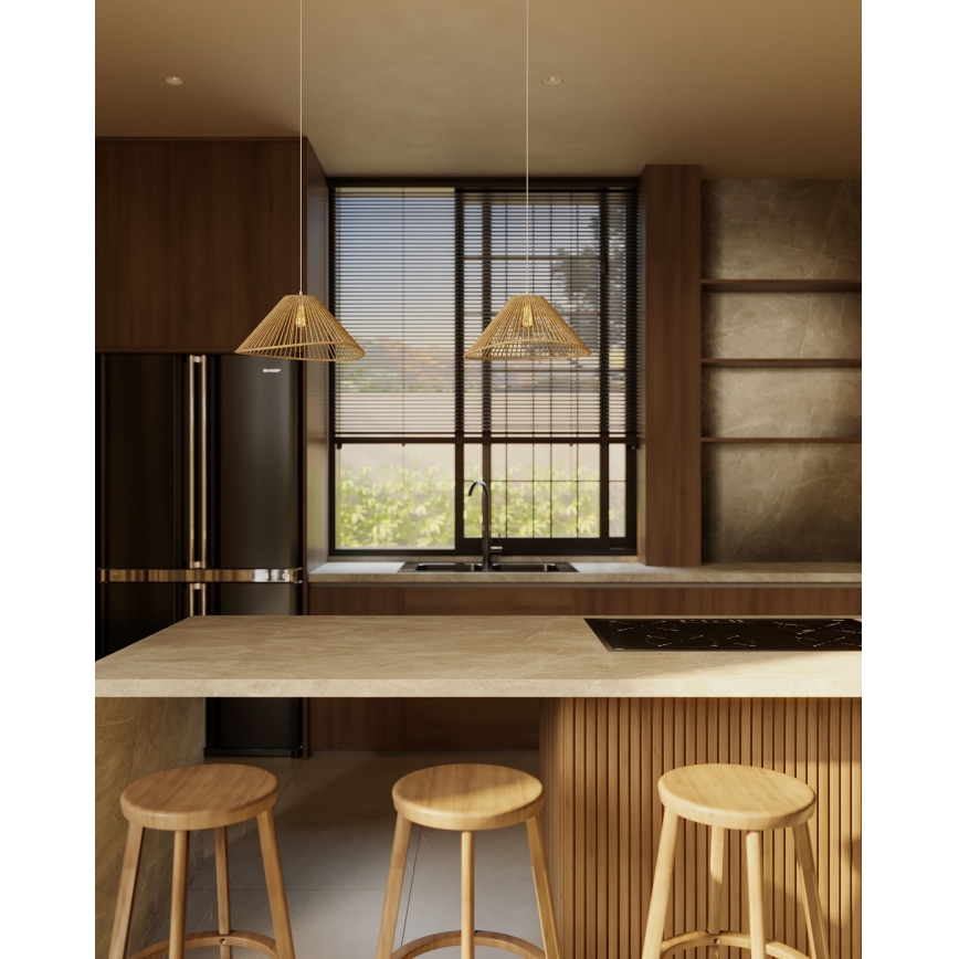 MAXLIGHT P0577 - Żyrandol na lince AMALFI 1xE27/15W/230V śr. 45 cm beżowy
