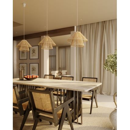 MAXLIGHT P0578 - Żyrandol na lince AMALFI 1xE27/15W/230V śr. 45 cm beżowy