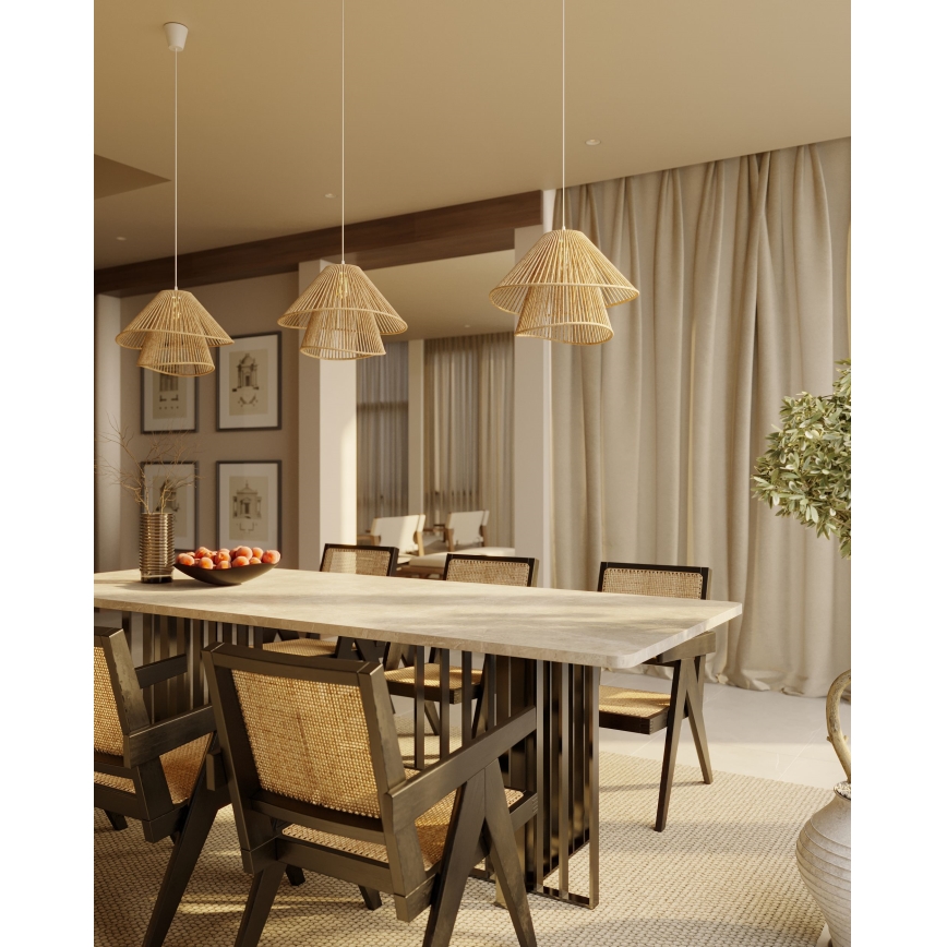 MAXLIGHT P0578 - Żyrandol na lince AMALFI 1xE27/15W/230V śr. 45 cm beżowy