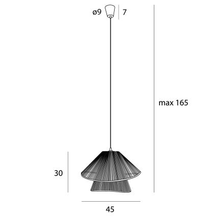 MAXLIGHT P0578 - Żyrandol na lince AMALFI 1xE27/15W/230V śr. 45 cm beżowy
