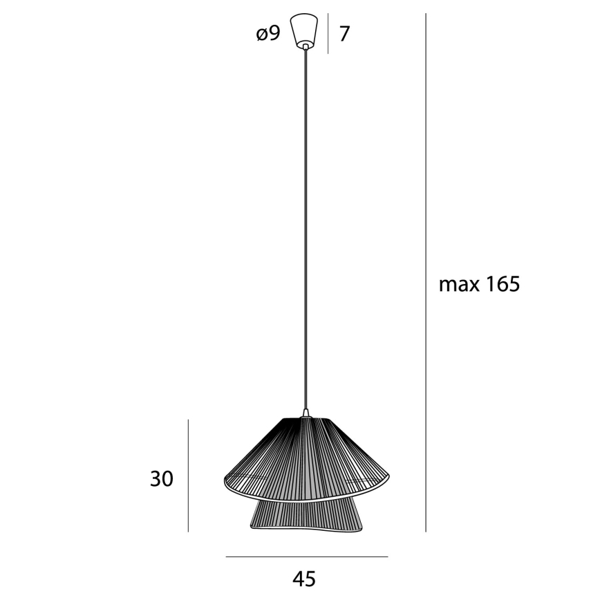 MAXLIGHT P0578 - Żyrandol na lince AMALFI 1xE27/15W/230V śr. 45 cm beżowy