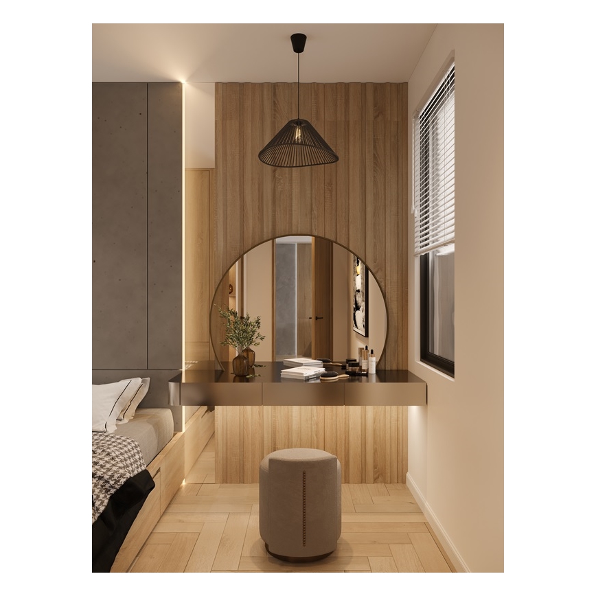 MAXLIGHT P0579 - Żyrandol na lince AMALFI 1xE27/15W/230V śr. 45 cm czarny
