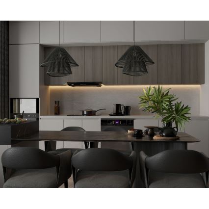 MAXLIGHT P0580 - Żyrandol na lince AMALFI 1xE27/15W/230V śr. 45 cm czarny