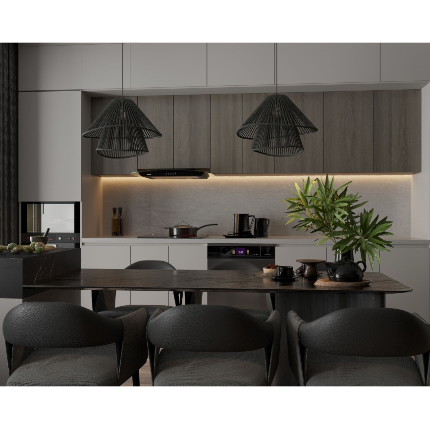 MAXLIGHT P0580 - Żyrandol na lince AMALFI 1xE27/15W/230V śr. 45 cm czarny