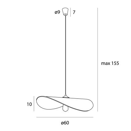 MAXLIGHT P0581 - Żyrandol na lince NAP 1xE27/15W/230V śr. 60 cm beżowy