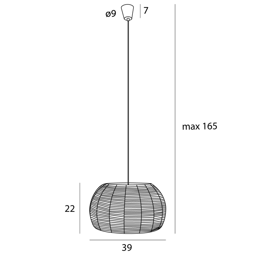 MAXLIGHT P0583 - Żyrandol na lince PRASLIN 1xE27/15W/230V śr. 39 cm beżowy