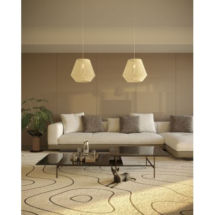 MAXLIGHT P0584 - Żyrandol na lince PRASLIN 1xE27/15W/230V śr. 44 cm beżowy