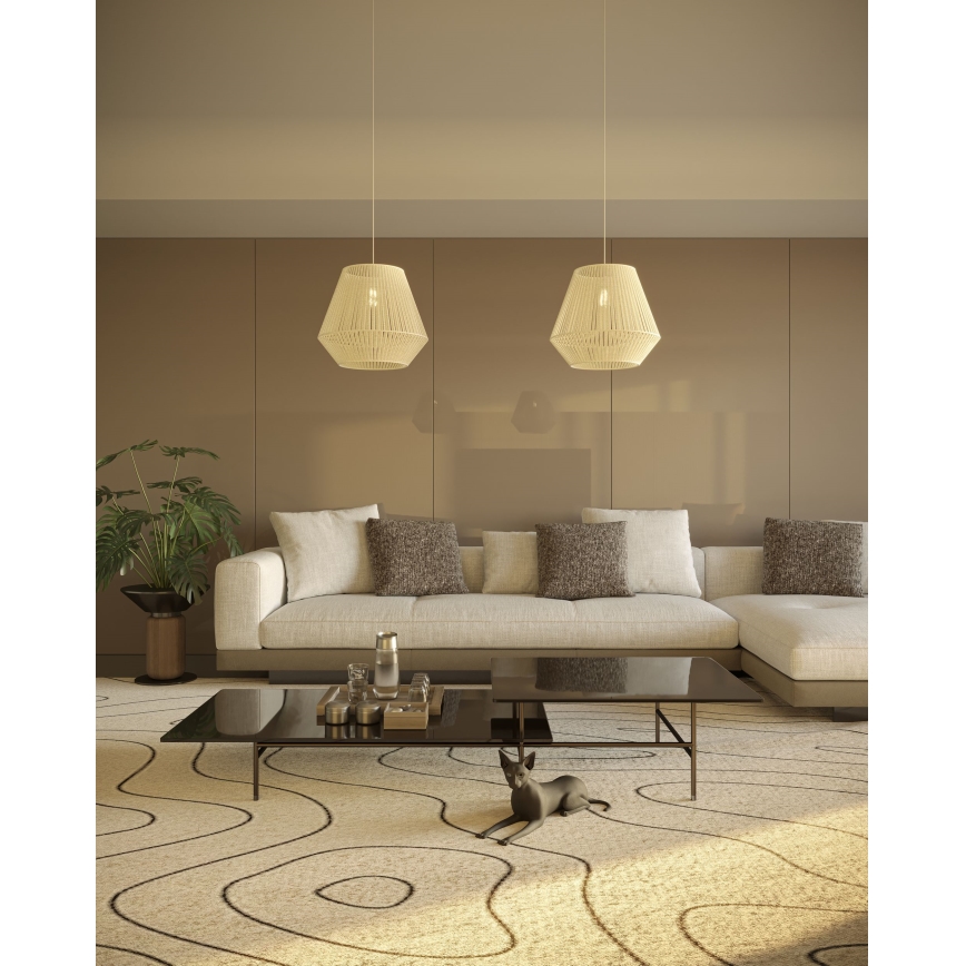 MAXLIGHT P0584 - Żyrandol na lince PRASLIN 1xE27/15W/230V śr. 44 cm beżowy