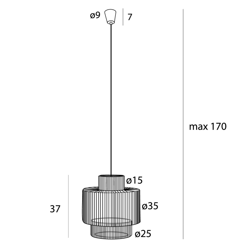 MAXLIGHT P0586 - Żyrandol na lince LABRIZ 1xE27/15W/230V śr. 35 cm beżowy